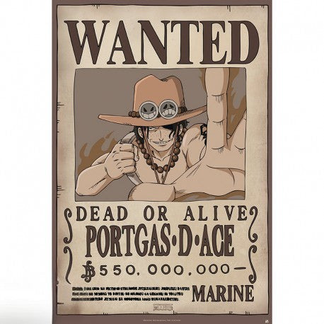 One Piece Poster - Wanted Ace | Hochwertiger Glanzdruck - AnimeGo