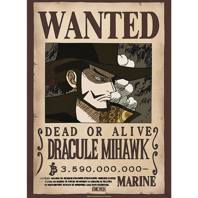 WANTED様専 One Piece Poster – Mihawk Wanted 52x38 cm | AnimeGo
