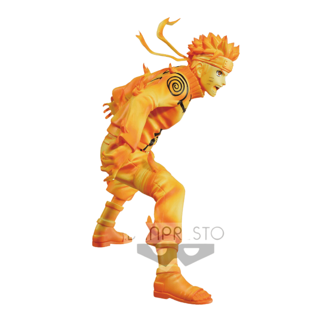 Naruto Shippuden Uzumaki Naruto Kyuubi Mode Figur 15 cm Banpresto Detailaufnahme. Von der Seite.