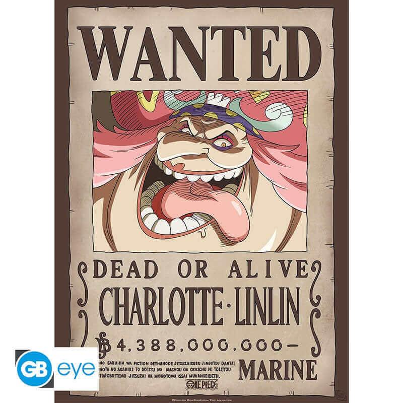 One Piece Poster Wanted Big Mom im Chibi-Stil – 52x38 cm, auf laminiertem Papier.