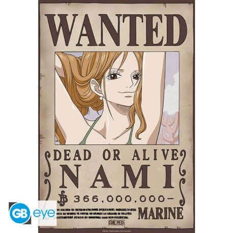 Nami Wanted Poster- One Piece Wanted Poster Bundle mit 17 Charakter-Postern im Format 52x38 cm, ikonische Designs mit Kopfgeldern