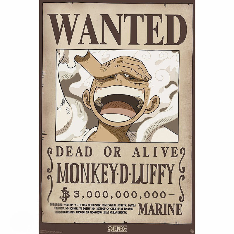 One Piece Poster - Wanted Luffy Wano | Hochwertiger Glanzdruck - AnimeGo