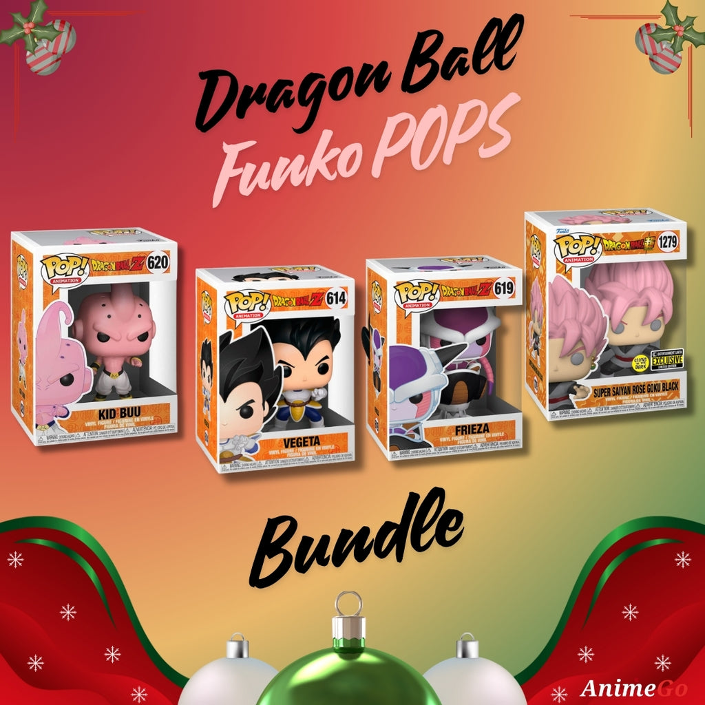 Pack Dragon Ball Saiyan : 4 figurines Funko Pop + affiche de porte offerte