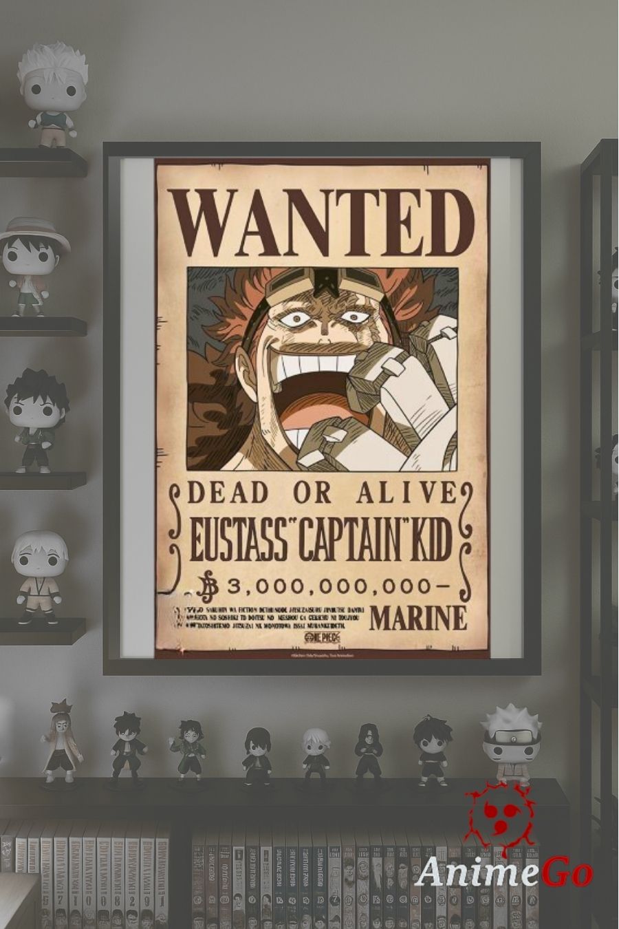 One Piece Poster - Wanted Eustass Kid Wano | 52 x 38 cm - Hochwertiger Glanzdruck - AnimeGo