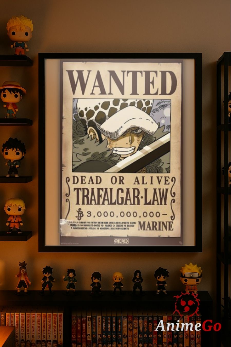 Law Wanted Poster aufgehängt in einem Anime Zimmer- AnimeGo