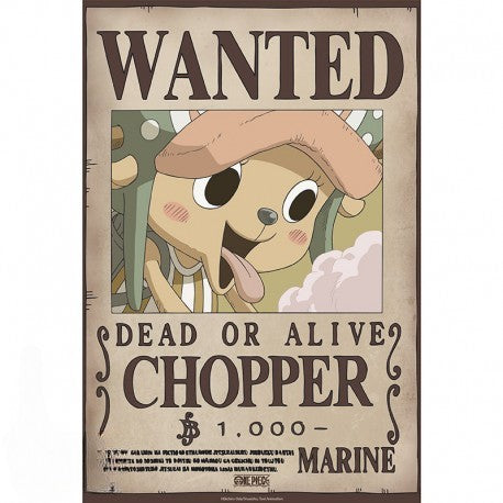 One Piece Poster - Wanted Chopper Wano | 52 x 38 cm - Hochwertiger Glanzdruck - AnimeGo
