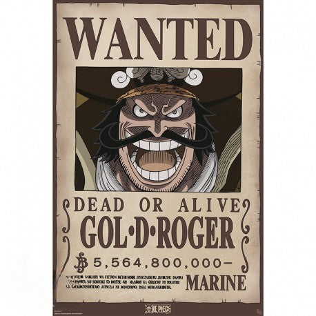 One Piece Poster - Wanted Gol D. Roger | Legendärer Druck - AnimeGo