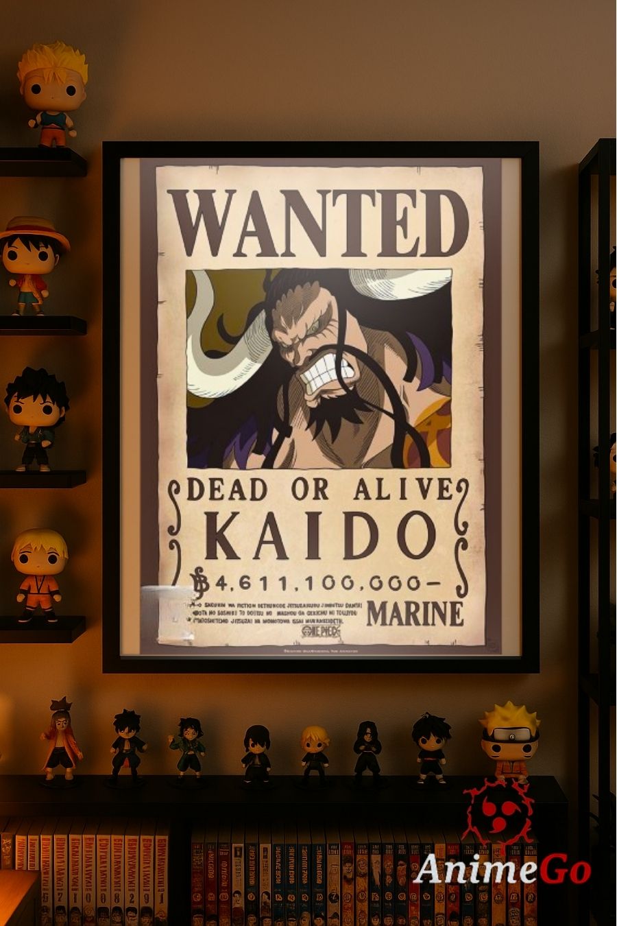 One Piece - Poster 52x38 - Wanted Kaido | Hochwertiger Glanzdruck - AnimeGo