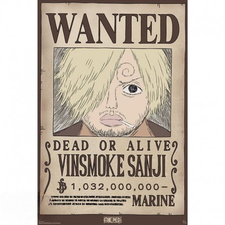 One Piece Poster - Wanted Sanji Wano |Hochwertiger Glanzdruck - AnimeGo
