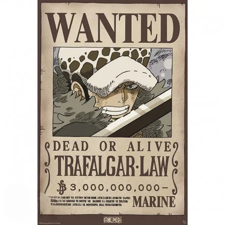 One Piece Poster - Wanted Trafalgar Law Wano | Hochwertiger Glanzdruck - AnimeGo