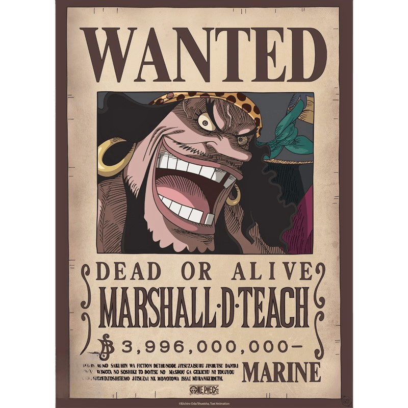 Blackbeard (Wano) – Wanted Poster (52 × 38 cm) - AnimeGo