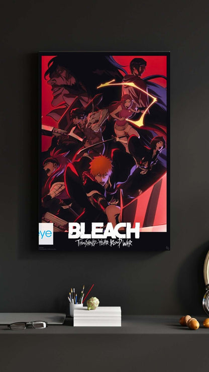 Bleach TYBW Poster – Die Shinigamis vs Quincy | Ichigo, Yhwach und mehr | im Zimmer (91,5 x 61 )cmCollectiblesAnime,Bleach,Dekoration,Geschenkidee,Ichigo,PosterAnimeGo