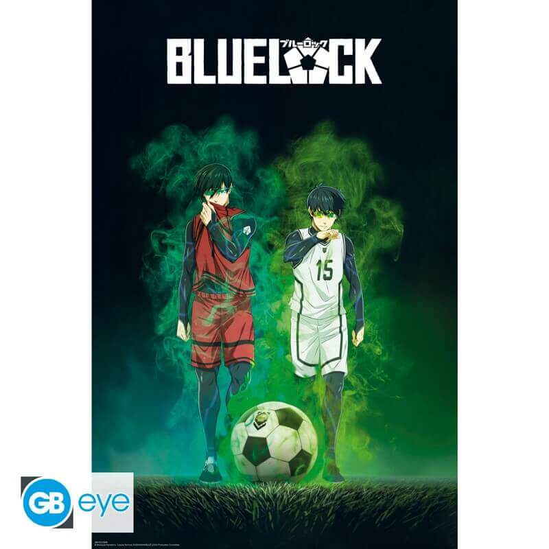 Blue Lock Poster – Isagi vs. Rin | 91,5 x 61 cm Anime Fußball Poster. Visual Artwork Anime, Blue Lock, Dekoration, Geschenkidee, Poster AnimeGo