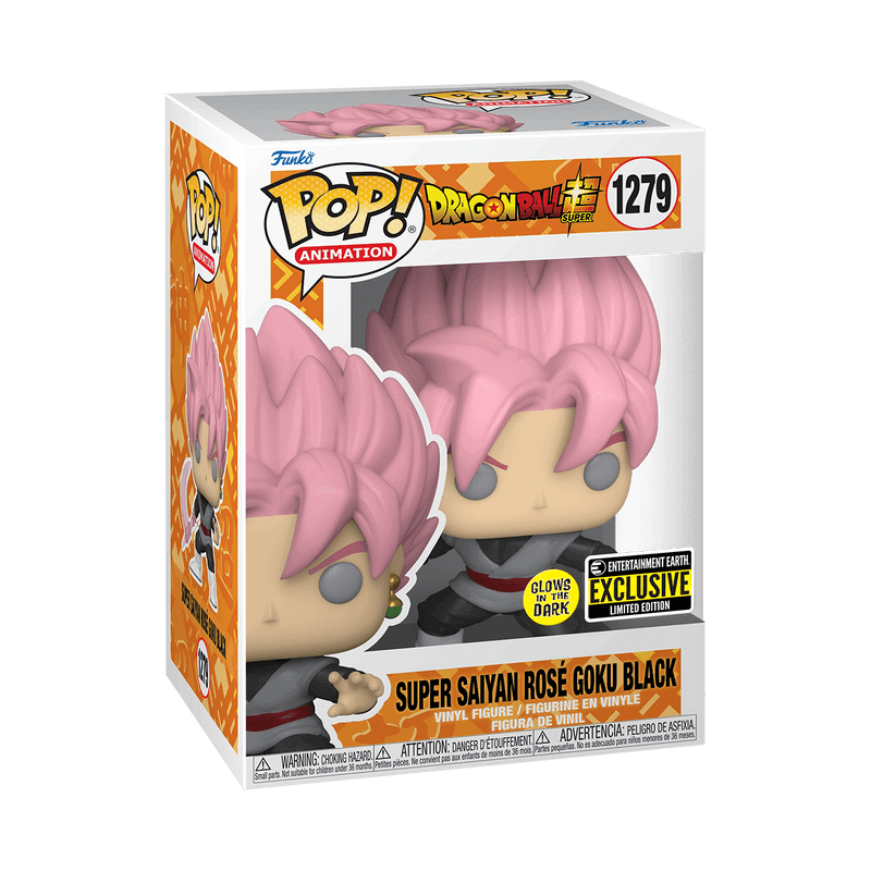 Funko Pop! Figur von Goku Black in Super Saiyan Rosé Form mit Sense aus Dragon Ball Super, 9 cm Vinylfigur in Fensterbox - AnimeGo