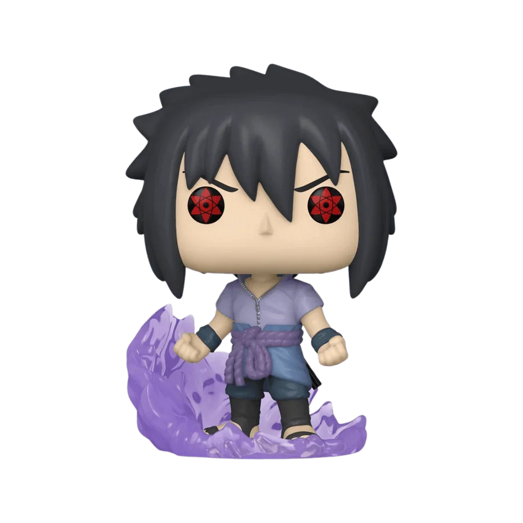 Funko Pop Sasuke Figur originalverpackt, 9 cm, auf weißem Hintergrund.