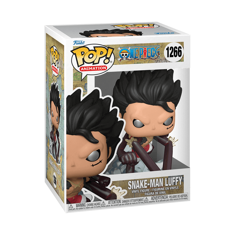 Funko Pop! One Piece - Snake-Man Luffy im Fensterbox 9 cm Vinylfigur, perfektes Sammlerstück für One Piece-Fans.