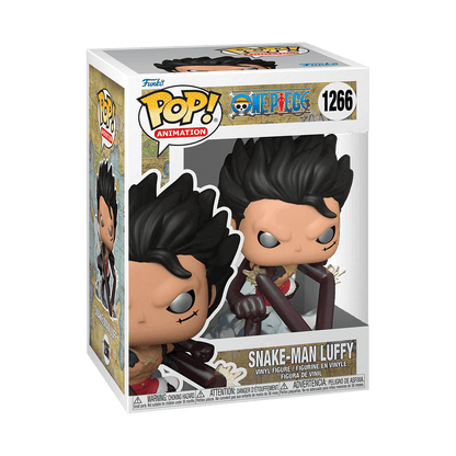 Funko Pop! One Piece - Snake-Man Luffy im Fensterbox 9 cm Vinylfigur, perfektes Sammlerstück für One Piece-Fans.