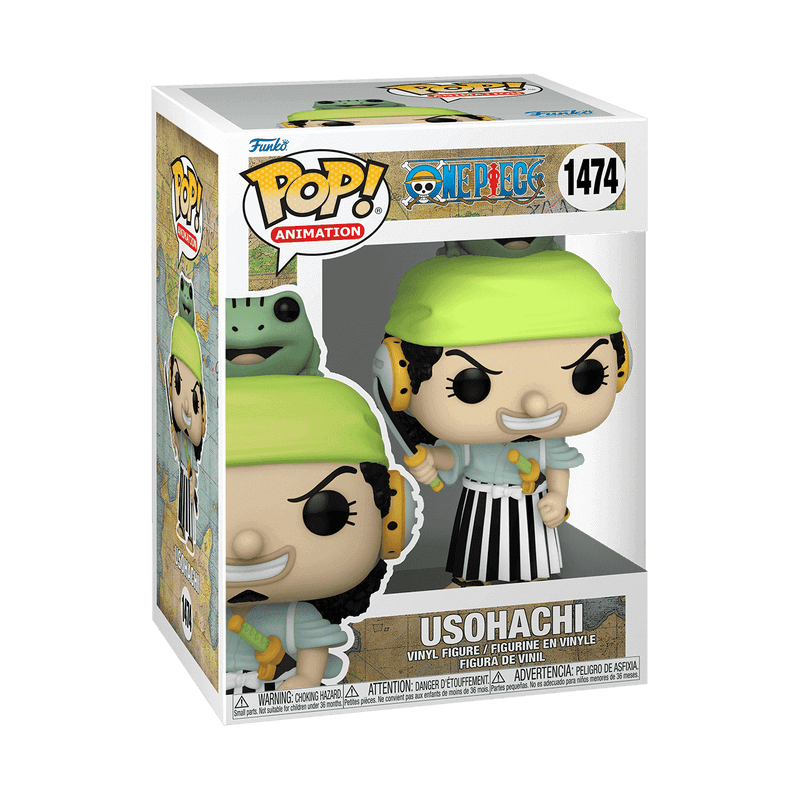 Funko Pop! One Piece - Lysop im Wano-Outfit und im Fensterbox 9 cm Vinylfigur, perfekt für One Piece-Sammler.
