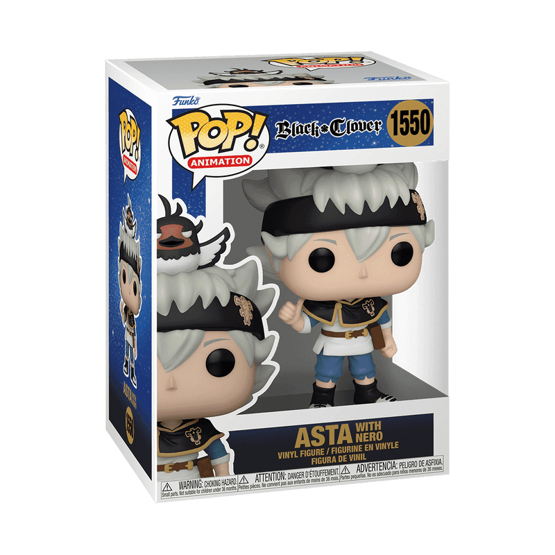 Funko Pop! Black Clover – Asta mit Nero im Fensterbox 9 cm Vinylfigur, ein Muss für Black Clover-Sammler.