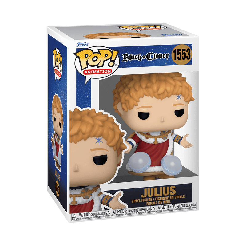 Funko Pop! Black Clover – Julius Novachrono im Fensterbox mit Zauberspruch, 9 cm Vinylfigur für Sammler.