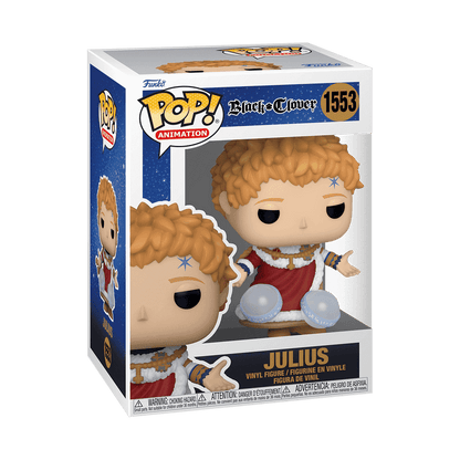 Funko Pop! Black Clover – Julius Novachrono im Fensterbox mit Zauberspruch, 9 cm Vinylfigur für Sammler.