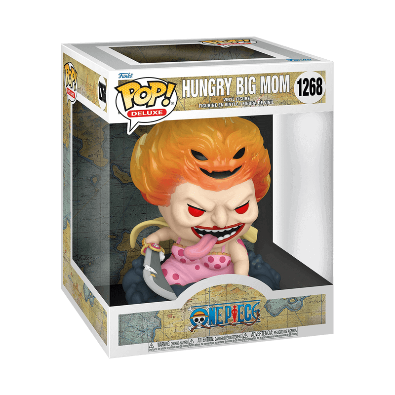 Funko Pop! Deluxe – Hungry Big Mom im Fensterbox, 17,4 cm Vinylfigur mit Big Mom und ihren Homies aus One Piece.