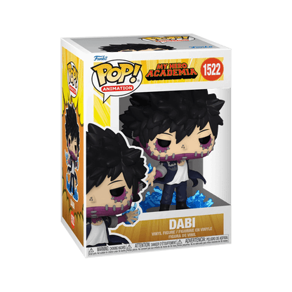 Funko Pop! My Hero Academia Dabi Vinyl Figur in Fensterbox, 11,7 cm groß mit Flammen-Details.