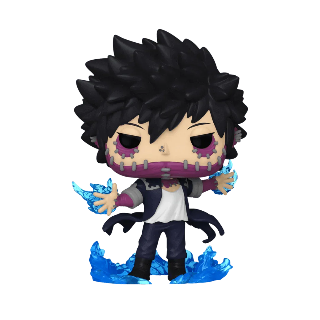 Dabi Funko Pop Figur aus My Hero Academia mit blauen Flammen – 11,7 cm hoch, originalverpackt in Fensterbox.