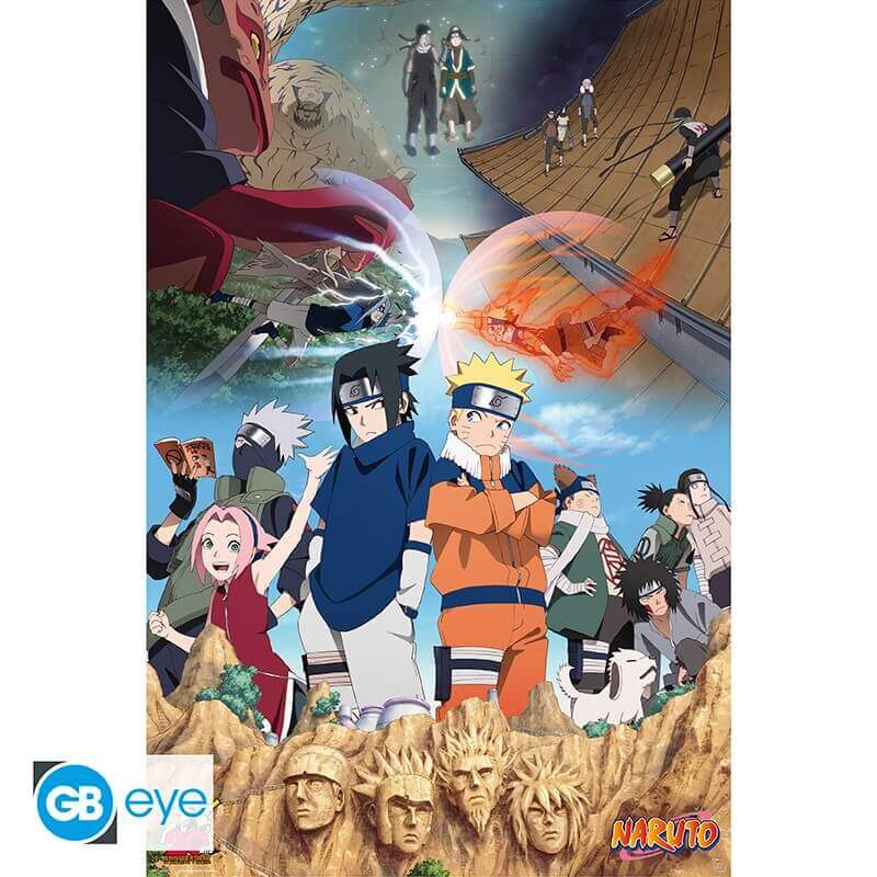 Naruto Poster 91,5 x 61 cm – Die Willenskraft des Feuers mit Naruto, Sasuke und Sakura kakashi...