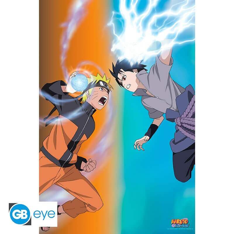 Naruto Shippuden Poster – Naruto vs. Sasuke | 91,5 x 61 cm Collectibles AnimeGo