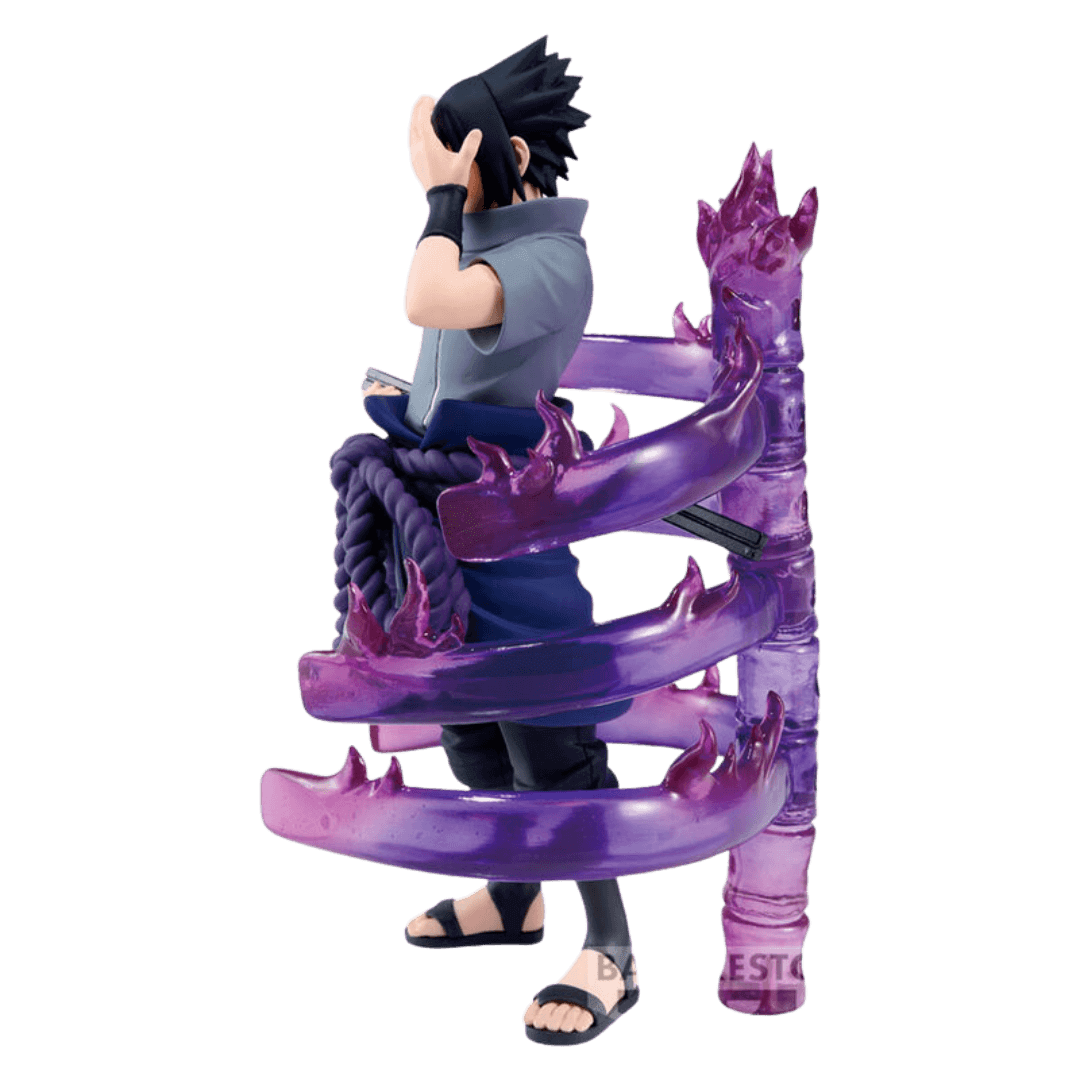 Sasuke Uchiha Effectreme Figur – 15 cm, Naruto Shippuden, beeindruckende Effekte, AnimeGo Schweiz
von der Seite