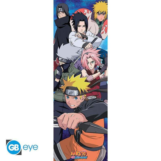 Naruto Shippuden Türposter Team 7 – 53 x 158 cm, glänzendes Papier, hochwertiger Offsetdruck