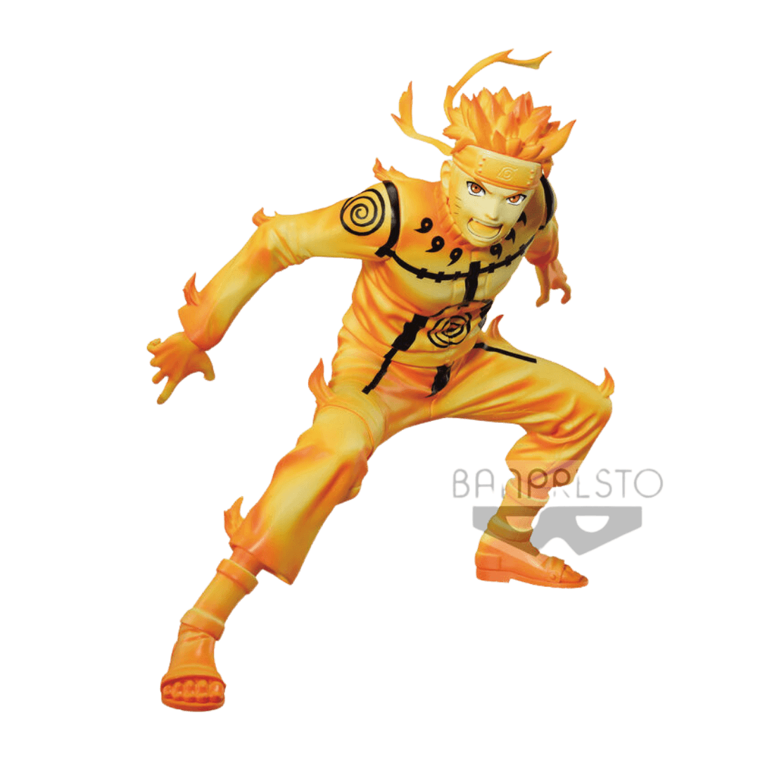 Naruto Shippuden Uzumaki Naruto Kyuubi Mode Figur 15 cm Banpresto Detailaufnahme. von Vorne.