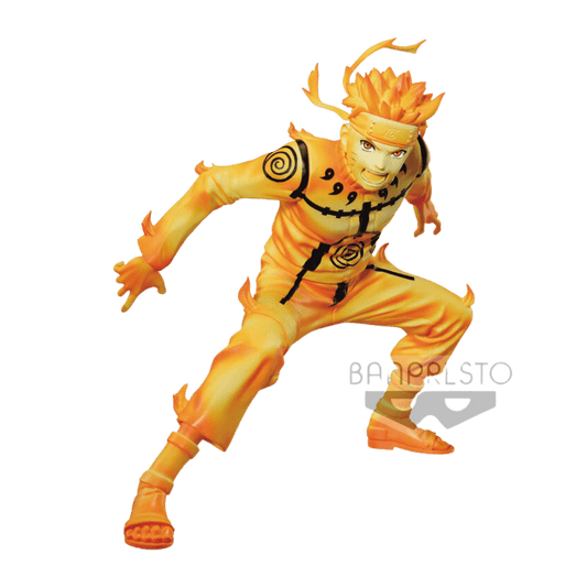 Naruto Shippuden Uzumaki Naruto Kyuubi Mode Figur 15 cm Banpresto Detailaufnahme. von Vorne.