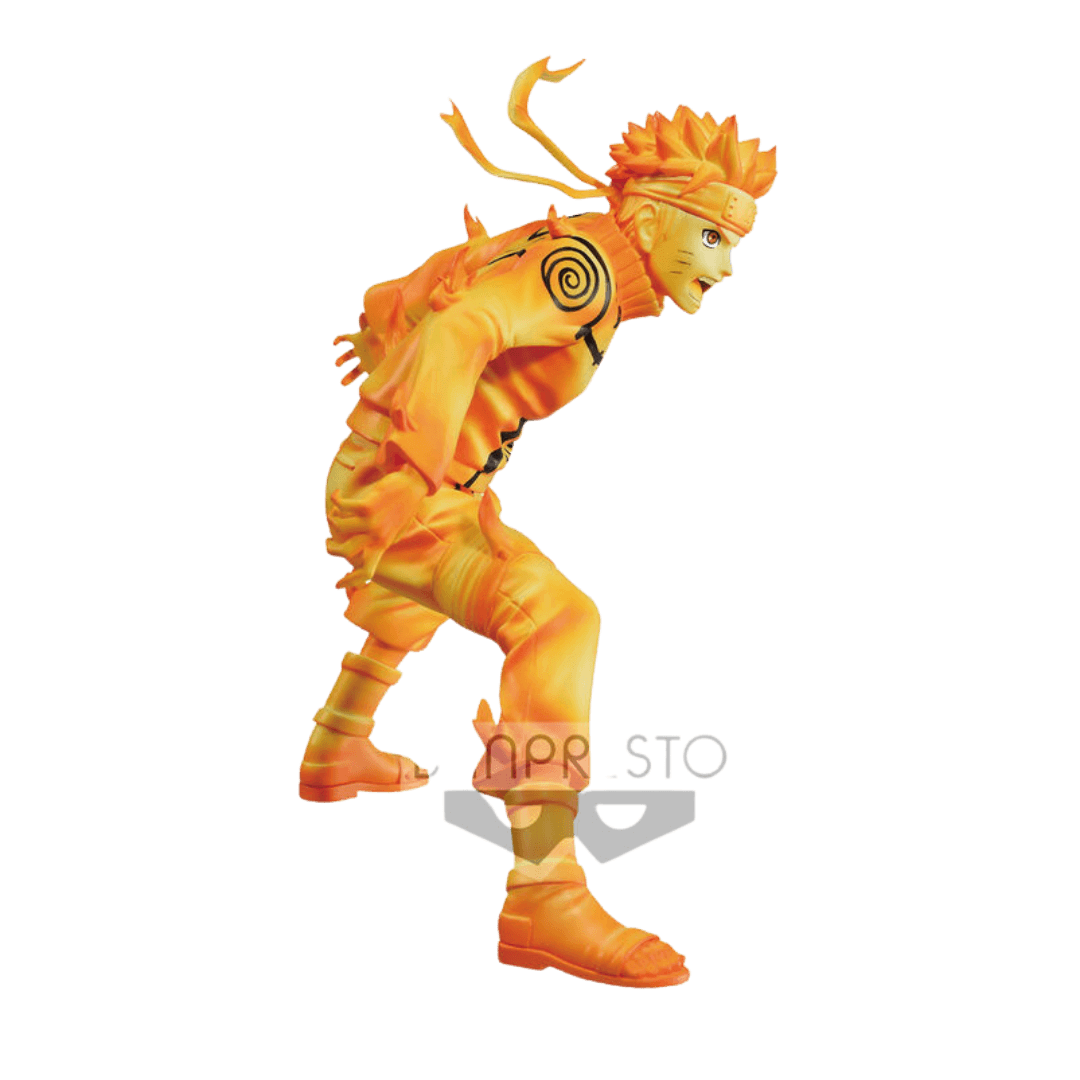 Naruto Shippuden Uzumaki Naruto Kyuubi Mode Figur 15 cm Banpresto Detailaufnahme. Von der Seite.
