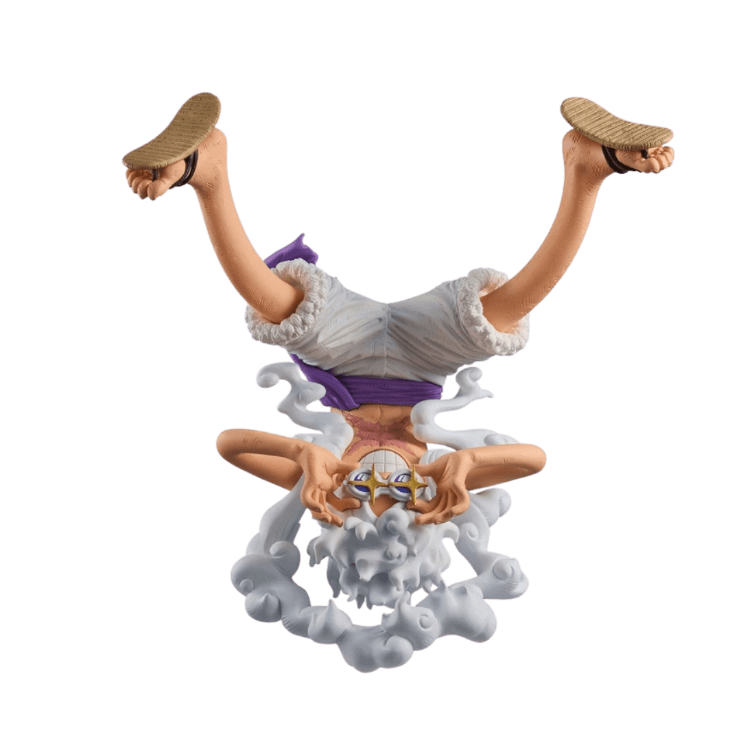 One Piece King of Artist Monkey D. Luffy Gear 5 Figur – 15 cm PVC von Banpresto. Figur von vorne.