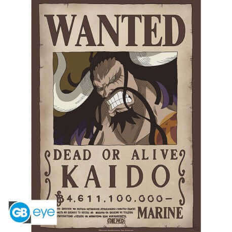 One Piece Wanted Kaido Poster – 52x38 cm, hochwertiger Glanzdruck, FSC-zertifiziert - AnimeGo