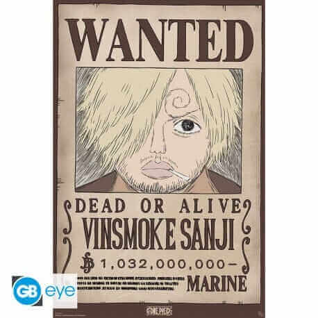 One Piece Poster - Wanted Sanji Wano |Hochwertiger Glanzdruck - AnimeGo