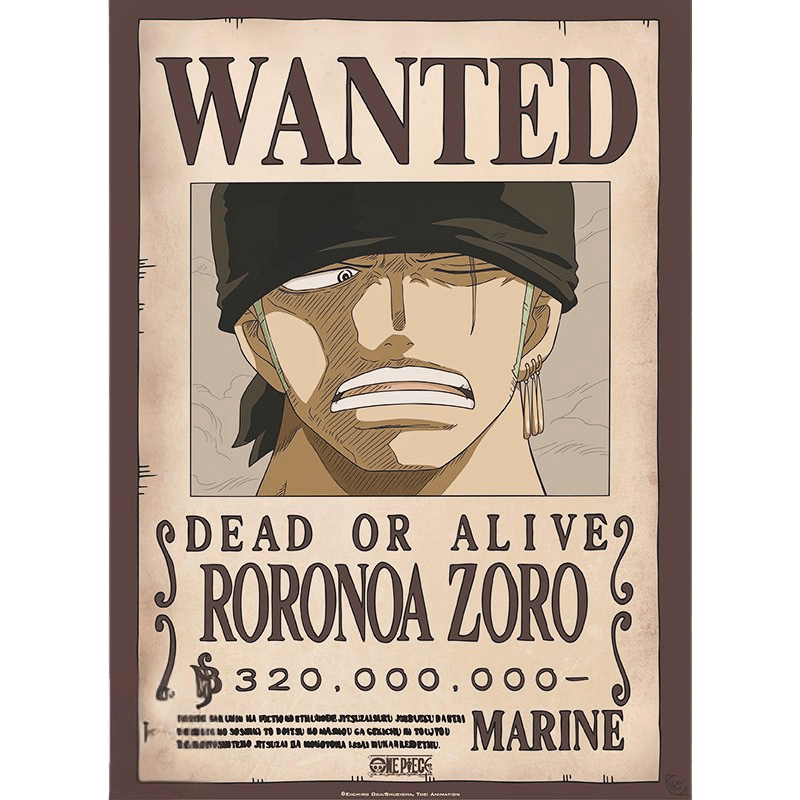 Roronoa Zoro – Wanted Poster (2 Größen) - AnimeGo