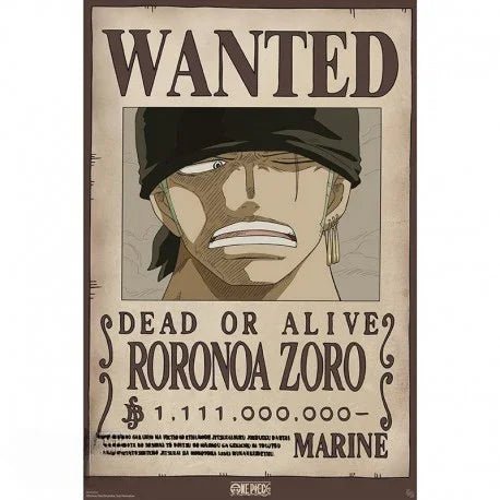 Roronoa Zoro – Wanted Poster (2 Größen) - AnimeGo