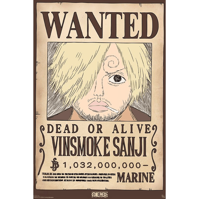 Sanji Wano – Wanted Poster (2 Größen) - AnimeGo