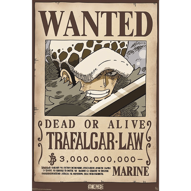 Trafalgar Law Wano – Wanted Poster (2 Größen) - AnimeGo