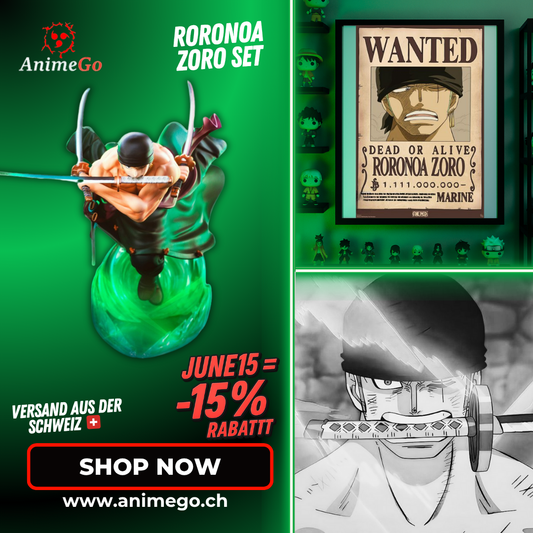 Roronoa Zoro Figur 18 cm mit gratis One Piece Wanted Poster – AnimeGo